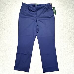 Lauren Ralph Lauren Outlet Pants Womens 10 (fits 32x26) Blue NEW Straight Leg